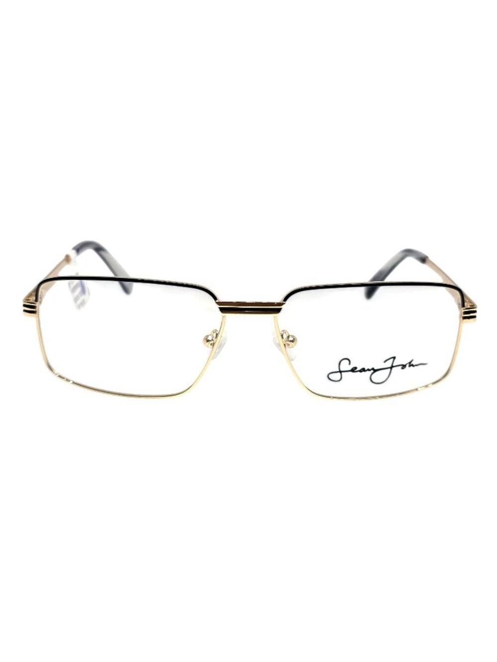 Sean John Rectangular Eyeglass Frames Black & Gold 58-16-150